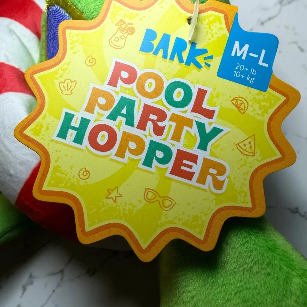 Bark Box Pool Party Hopper Dog Chew Toy Size Medium Large 20+lb